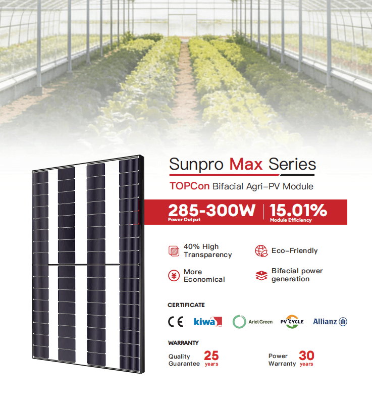SPDG(285-300w)-N64R12  Agri-PV Module