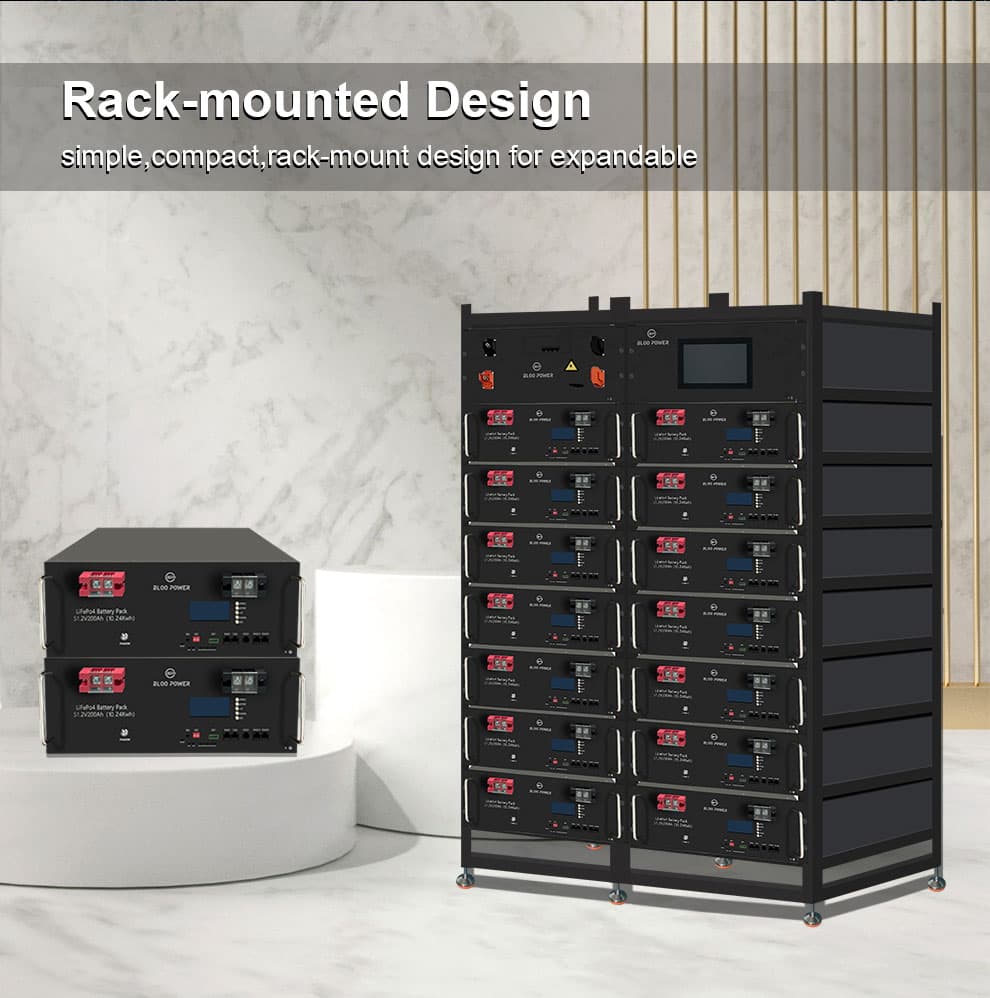 200kwh Rack Mounted Lithium Ion Lifepo4 Battery Commercial and Industrial BESS