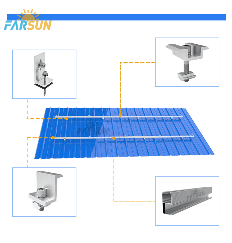FS L Feet Structure Kit Metal Roof Solar Mounti...