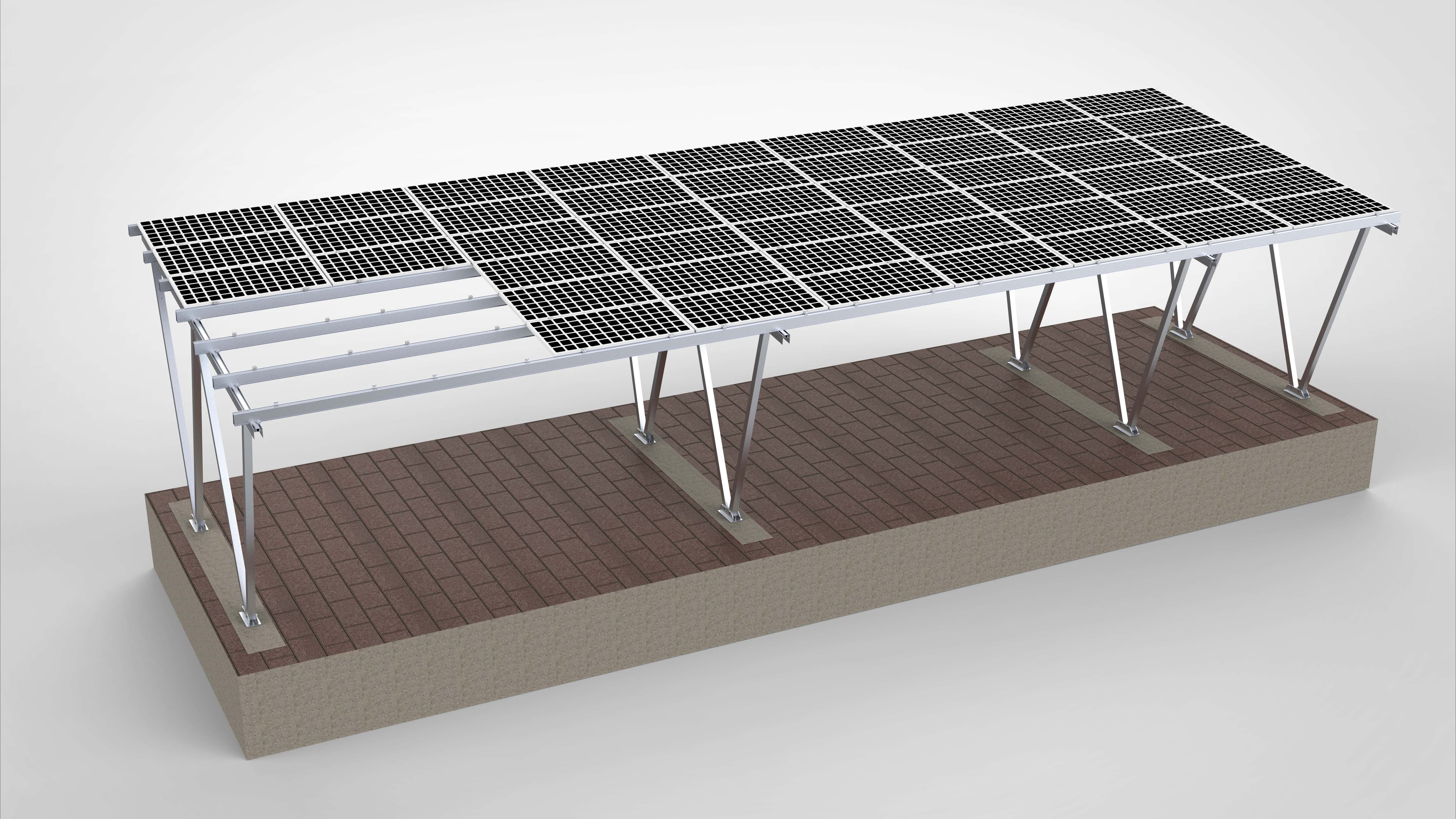 W Type Solar Carport Mount