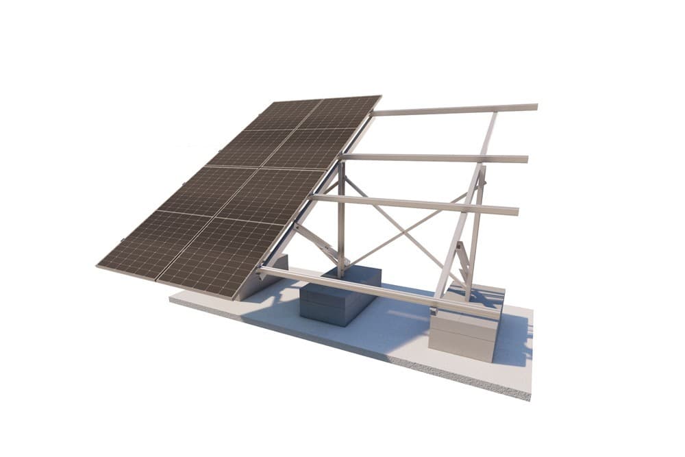 Angle Adjustable - 2 Vertical Panels on Concrete