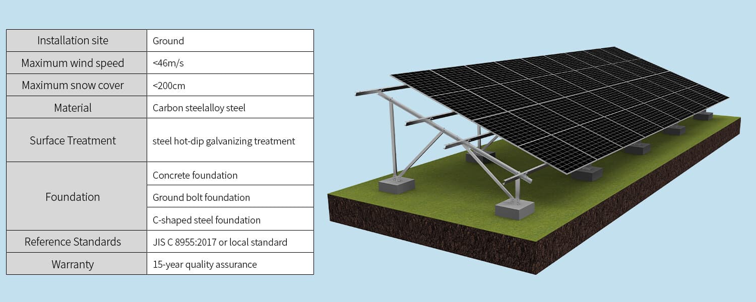 TonKor Ground Mount Carbon Steel Dual Pile Conc...